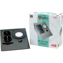 Bafra Metal Kasa Ledli Tezgah Altı 2 Li Priz