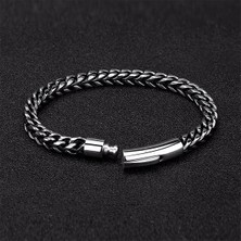 Tonstyle TS001028 - 6 mm Zincir Punk Rock Paslanmaz Çelik Erkek  Bileklik