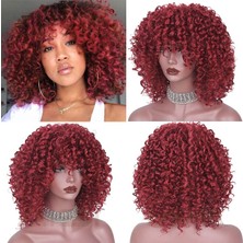 Siyah Kadınlar Içın Kafa Bandı Sentetik Peruk Afro Kinky Kıvırcık Peruk Kısa Kabarık Siyah Peruk Lük Kullanım Içın Isıya Dayanıklı Saç(Yurt Dışından)