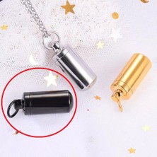 Tonstyle TS000249  - Siyah Kapsül , (Kapsül Boyu 2 Cm) Paslanmaz Çelik Erkek  Kolye