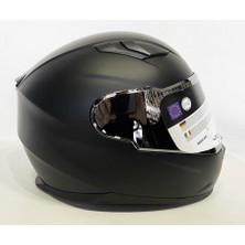 Sway Motosiklet Kaskı Mat Black 816 Aynalı Vizörlü