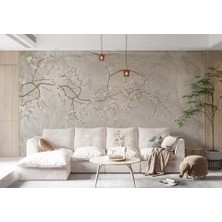 Özel Duvarlar Ağaç Dalları Üzerinde Çiçekler Duvar Kağıdı