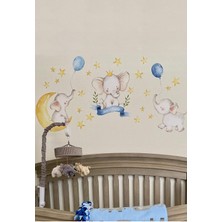 Kt Grup Uyku Arkadaşlarım Minik Sevimli Filler ve Yıldızlar Duvar Sticker Seti