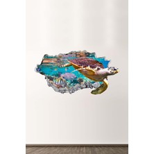 Kt Grup Su Kaplumbağası 3D Modern Duvar Sticker