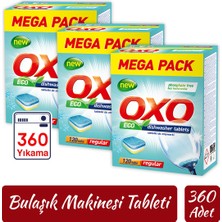 Oxo Bulaşık Makinesi Tableti Mega Paket Deterjan 360 Tablet Hepsi Bir Arada (3X120)