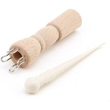 Nurge Ahşap 6 Pin Örgü Makarası + Plastik Tığ ( 240-4 )