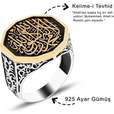 Takı925 Kelimei Tevhid İşlemeli Selçuklu Motif Gümüş Yüzük