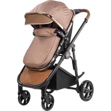 Baby Care Elantra Chrome Travel Sistem Bebek Arabası Gold Kahve