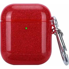 MobaxAksesuar Apple Airpods 1. / 2. Nesil ile uyumlu Kılıf Silikon Simli Parlak Shining Case 17