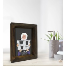 Bk Gift Banyo Dekoratif Doğal Masif Ahşap Çerçeve 15X20CM-44