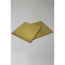 dekoralife Dekoratif Pleksi Ayna- Gold  20X20 cm (2 Adet)