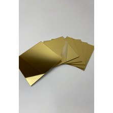 dekoralife Dekoratif Pleksi Ayna- Gold  20X20 cm (2 Adet)