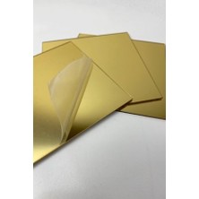 dekoralife Dekoratif Pleksi Ayna- Gold  20X20 cm (2 Adet)