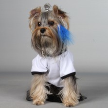 Max Styles Pet Fbı Baskılı T-Shirt Kedi Köpek Kıyafeti Beyaz 7