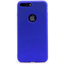 noktaks - Apple iPhone 7 Plus - Kılıf Mat Soft Premier Silikon Kapak - Saks Mavi