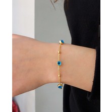 Else Silver Cam Gözlü Dorikalı Gümüş Bileklik