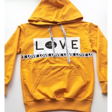 Yaskan Kız Çocuk Kapüşonlu Oversize Love Sweatshirt