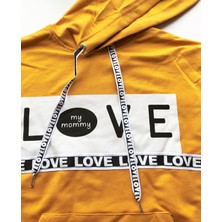 Yaskan Kız Çocuk Kapüşonlu Oversize Love Sweatshirt