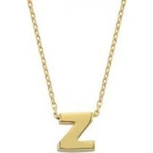 Bilezikhane Zincirli Altın Z Harf Taşsız Kolye