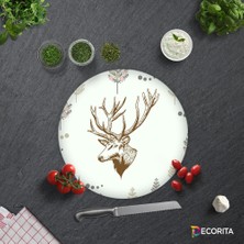 Decorita Cervus Deer | Cam Kesme Tahtası - Cam Kesme Tablası | Çap 32cm