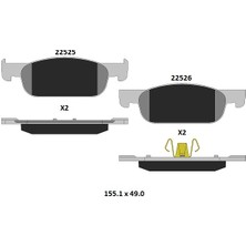 Kale Ön Fren Balatası Renault Clio Twingo / Dacia Logan Sandero Uyumlu 22525 169 05 Ans KD13 Oem 410605536R 410604682R