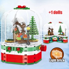 Sembo Noel Kardan Adam Evi Noel Baba Mini Bebek Figürü Müzik Kutusu Kar Yapı Taşı (Yurt Dışından)