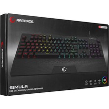 Rampage KB-GX65 Sımula USB Rgb Aydınlatmalı 4 Makro Tuşlu Bilek Destekli Oyuncu Klavyesi