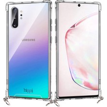 Hippi Samsung Galaxy Note 10 Plus Uyumlu Darbe Emici Sert Şeffaf Askılı Telefon Kılıfı