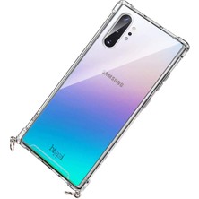 Hippi Samsung Galaxy Note 10 Plus Uyumlu Darbe Emici Sert Şeffaf Askılı Telefon Kılıfı