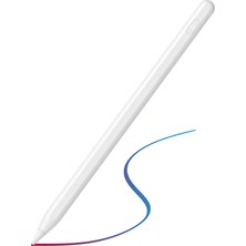 Fuchsia Apple iPad 10.2 Inç 2021 (9.nesil) Uyumlu Avuç Içi Algılamayan Eğimle Çizim Kalınlığı Değişen Stylus Kalem