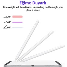 Fuchsia Apple iPad 9.7 inç 6.Nesil Uyumlu Avuç İçi Algılamayan Eğimle Çizim Kalınlığı Değişen Stylus Kalem