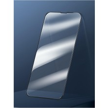Baseus Apple iPhone 13 Pro Max 6.7" Tam Kaplar Siyah Çerçeveli Temperli Ekran Koruyucu Cam Filmi 0,3mm (2 Adet)