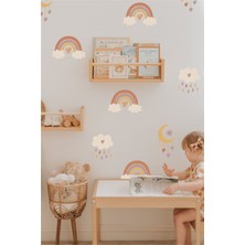 Piksel Grafik Ağlayan Gökkuşağı Çocuk Odası Duvar Sticker Seti
