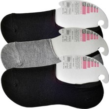 Royaleks Siyah ve Gri Kadın Babet Çorap 3 Çift