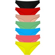 Royaleks 7 Adet Süper Eko Set Likralı Kadın Slip Külot Çok Renkli