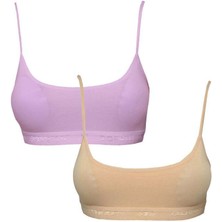 Royaleks Pedli Ip Askılı Pembe ve Ten Rengi Büstiyer 2 Adet