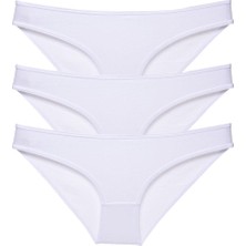 Royaleks 3 Adet Süper Eko Set Likralı Kadın Slip Külot Beyaz