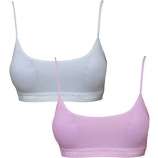 Royaleks Pedli Ip Askılı Beyaz ve Pembe Büstiyer 2 Adet