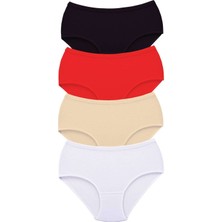 Royaleks 4 Adet Tutku Kadın Yüksek Bel Bato Kalın Lastik Külot S12