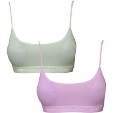Royaleks Pedli Ip Askılı Krem ve Pembe Büstiyer 2 Adet