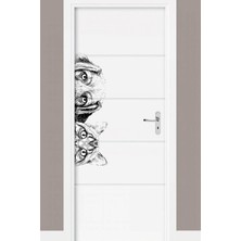 Kt Grup Siyah-Beyaz Kedi Köpek Kapı Kenarı Çıkartmaları