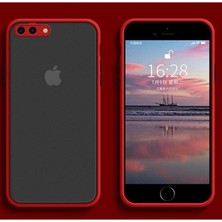 Tria Apple iPhone 7 8 Se 2020 Uyumlu Kamera Lens Korumalı Arkası Mat Silikon Telefon Kılıfı Kırmızı
