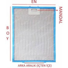 Icanpares Stilevs Uyumlu En 20,5 cm Boy 47,8 cm - Arka Tırnak 4,5 cm Aspiratör Davlumbaz Metal Yağ Filtresi