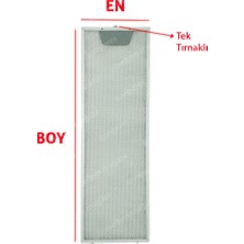 Icanpares Dominox Uyumlu En 16,6 cm Boy 51,5 cm - Tek Tırnaklı Aspiratör Davlumbaz Metal Yağ Filtresi