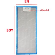 Icanpares Vestel Uyumlu En 20,5 cm Boy 48 cm - Arka Tırnak 4,5 cm Aspiratör Davlumbaz Metal Yağ Filtresi