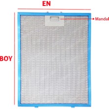 Icanpares Eminçelik Uyumlu En 27,8 cm Boy 35,5 cm - Arka Tırnak 12,5 cm Aspiratör Davlumbaz Metal Yağ Filtresi