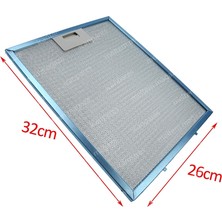 Icanpares Alveus Uyumlu En 26 cm Boy 32 cm - Arka Tırnak 12,5 cm Aspiratör Davlumbaz Metal Yağ Filtresi