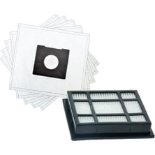 Icanpares Nilfisk Uyumlu Coupe neo energy Xtra One White Elektrikli Süpürge Hepa Filtre ve Toz Torbası 5 Adet