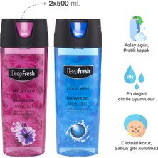Deep Fresh Pratik Kapaklı Erkek & Kadın Duş Jeli Juicy Lady ve Cool Men 500 ml x 2 Adet