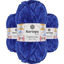 Kartopu 3 Adet Yumurcak Kadife El Örgü Ipi Gece Mavisi K524